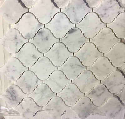 Nova Basket Bianco Carrara & Thassos Marble Mosaic Tile